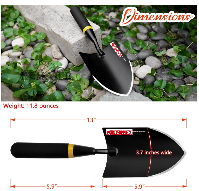 Garden Tool Set – Heavy-Duty Steel Trowel, Weeders, Shovel & Cultivator Gift