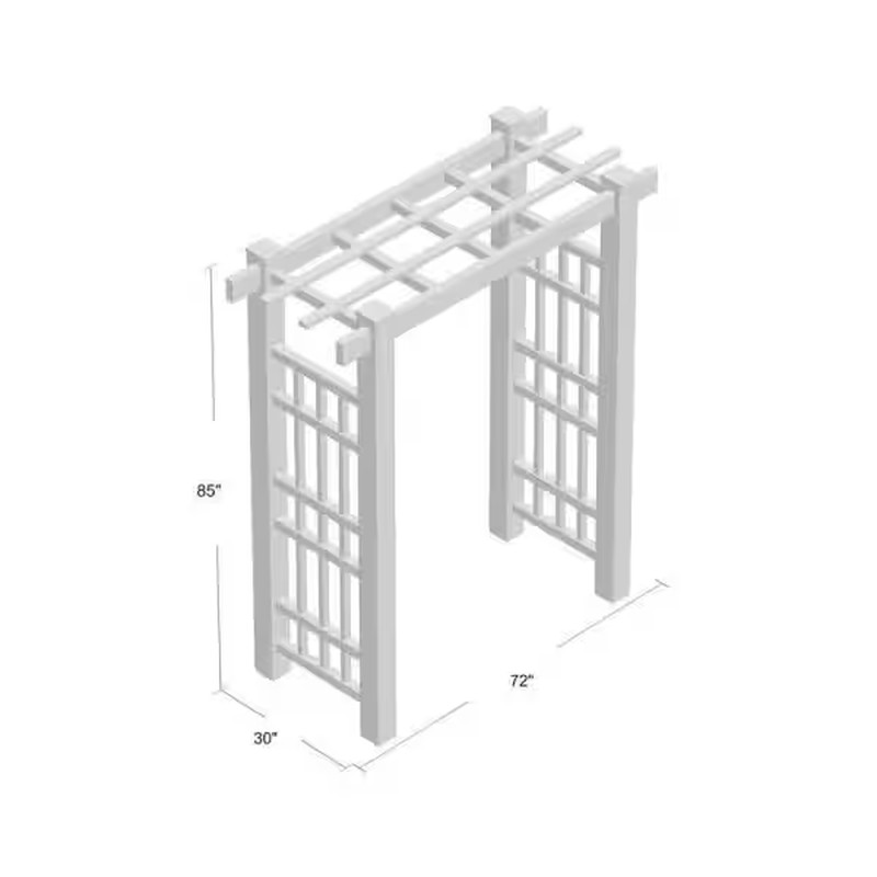 85 In. X 72 In. X 30 In. White Vinyl PVC Windsor Arbor
