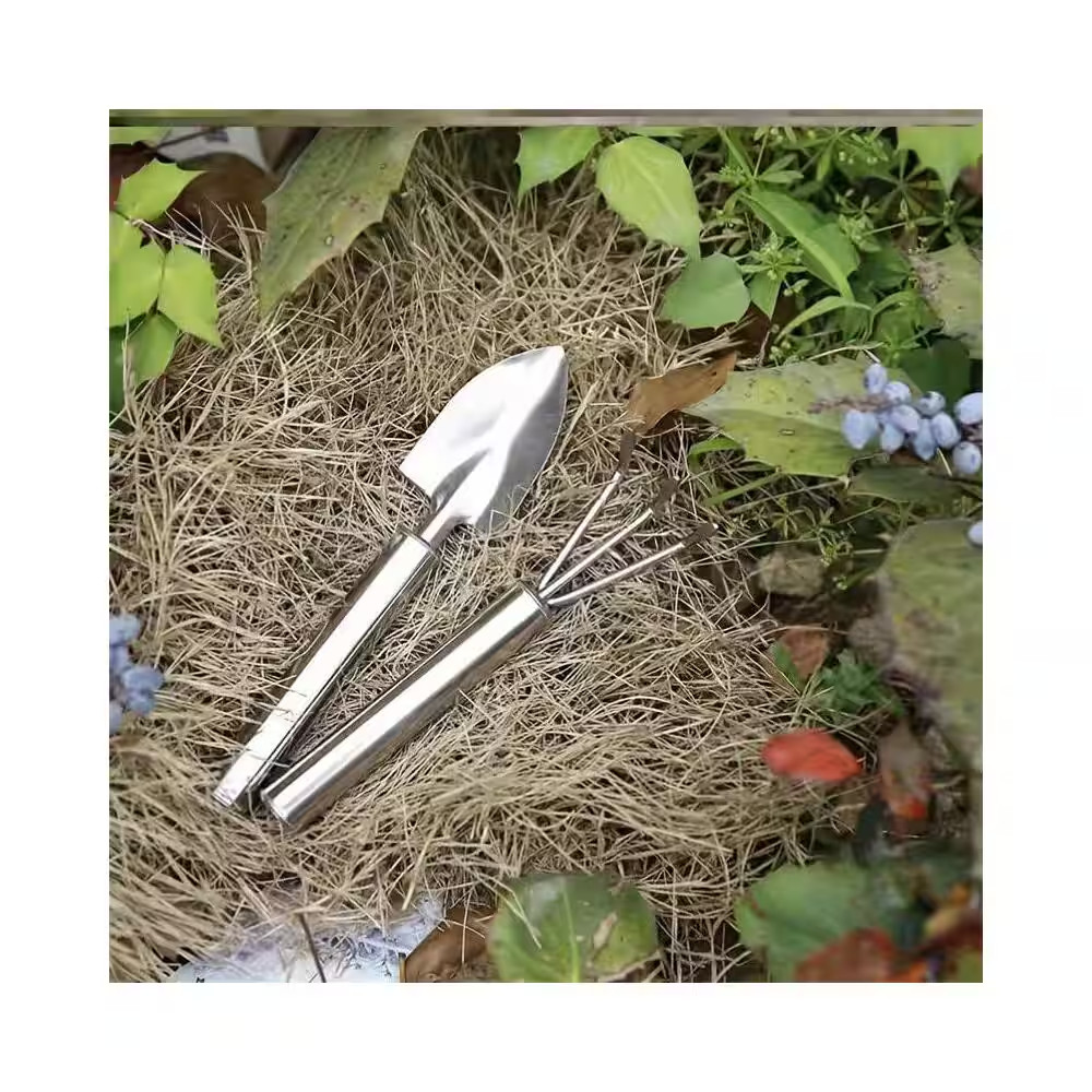 3-In-1 Aluminum Alloy Garden Tool Set Silver Lightweight Sturdy Ergonomic Handle