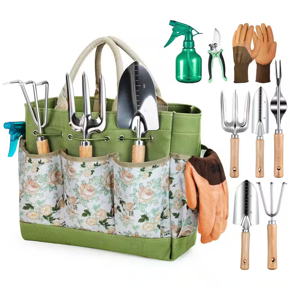 9-Piece Heavy Duty Gardening Hand Tools Set with Fashionable and Durable Garden