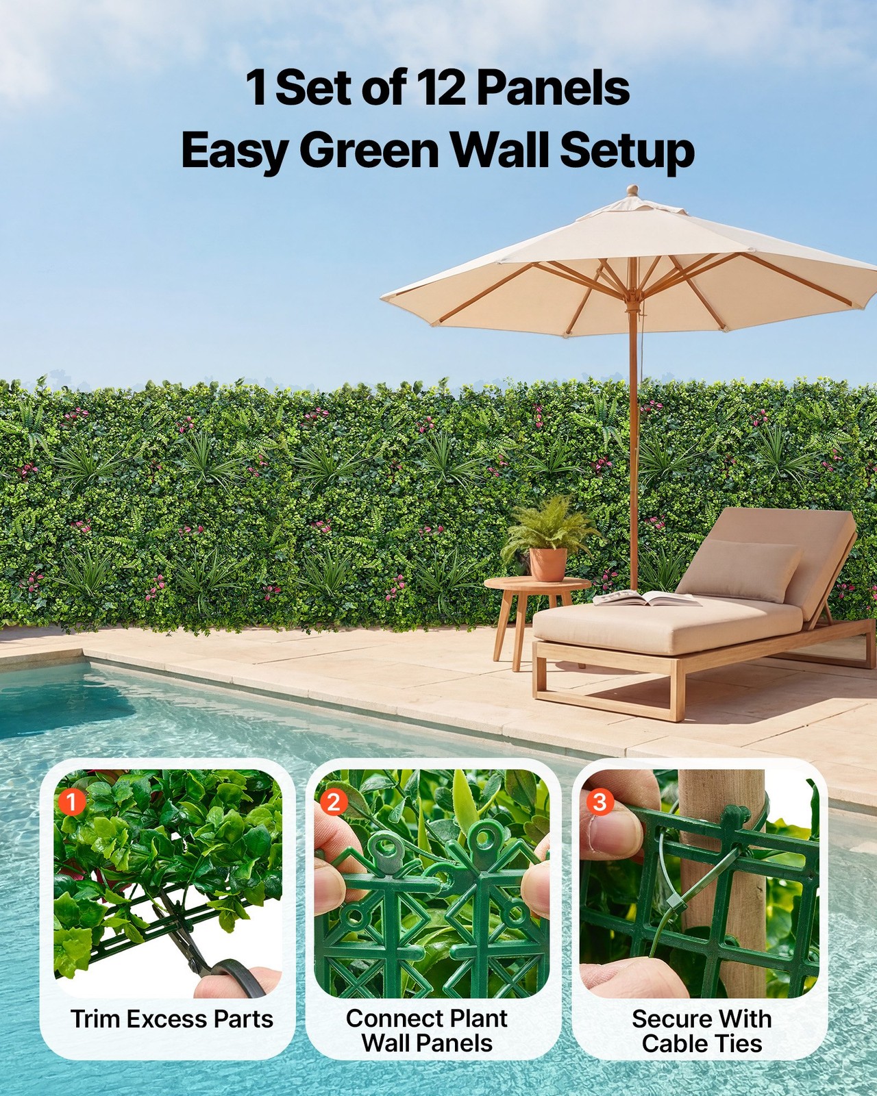 Artificial Plant Wall, 12PCS 20 x 20 in Artificial Boxwood Panels, Greenery Back