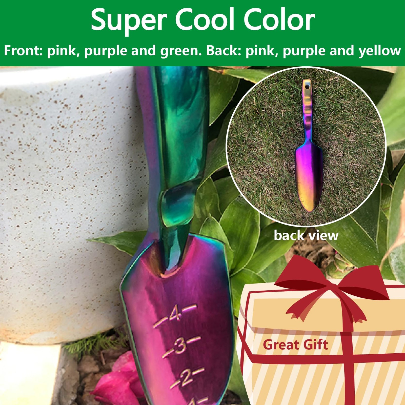 Garden Shovel Heavy Duty Trowel High Strength Alloy Steel Planting Colorful
