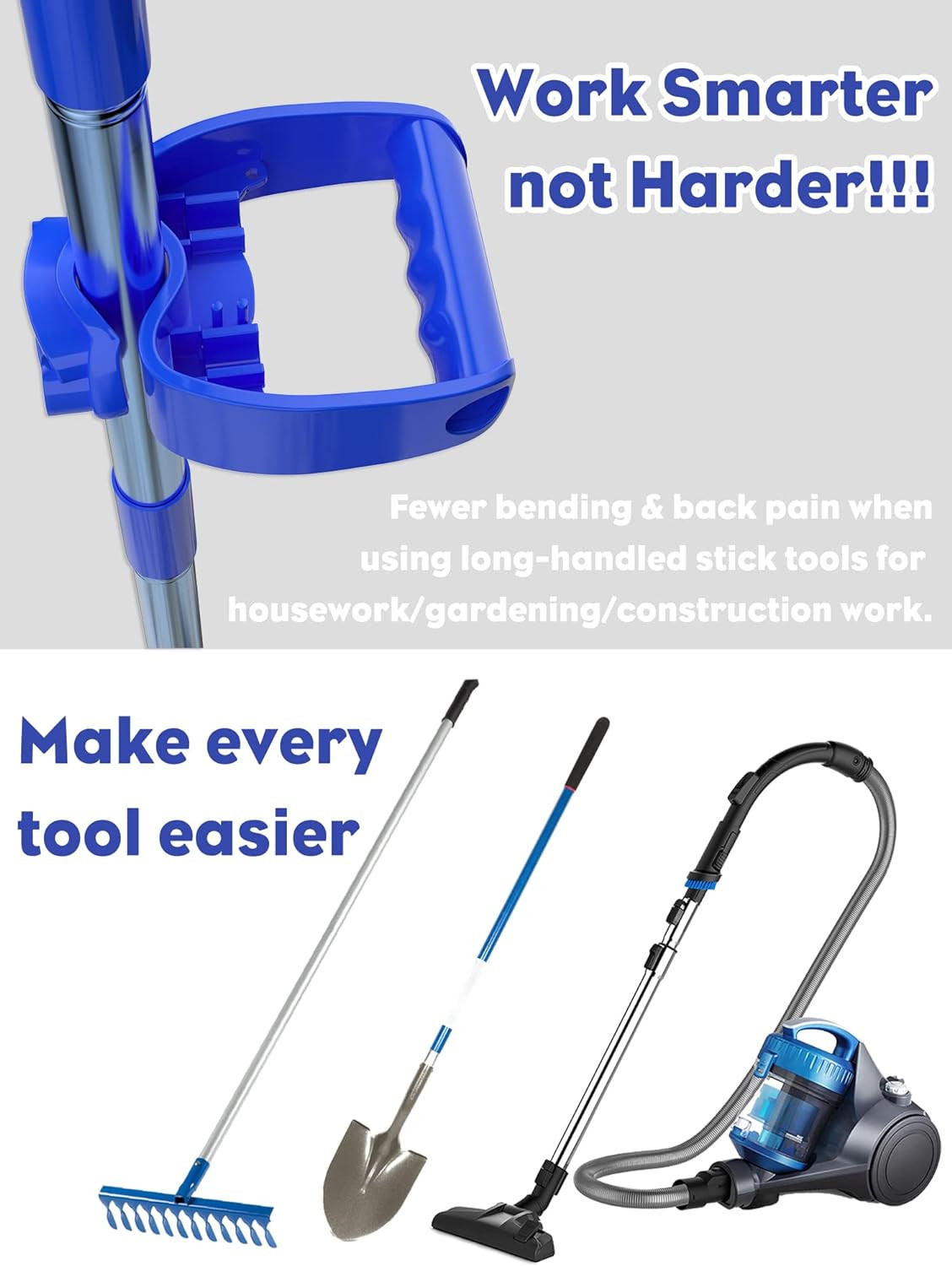 Shovel Garden Tool Handle Attachment, Universal Back Saver Grip for Shovels, Rak