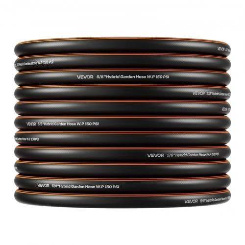 Garden Hose, 75 ft 5/8″ Heavy Duty 4-Layer Rubber Water Hose, 150PSI Working & 6