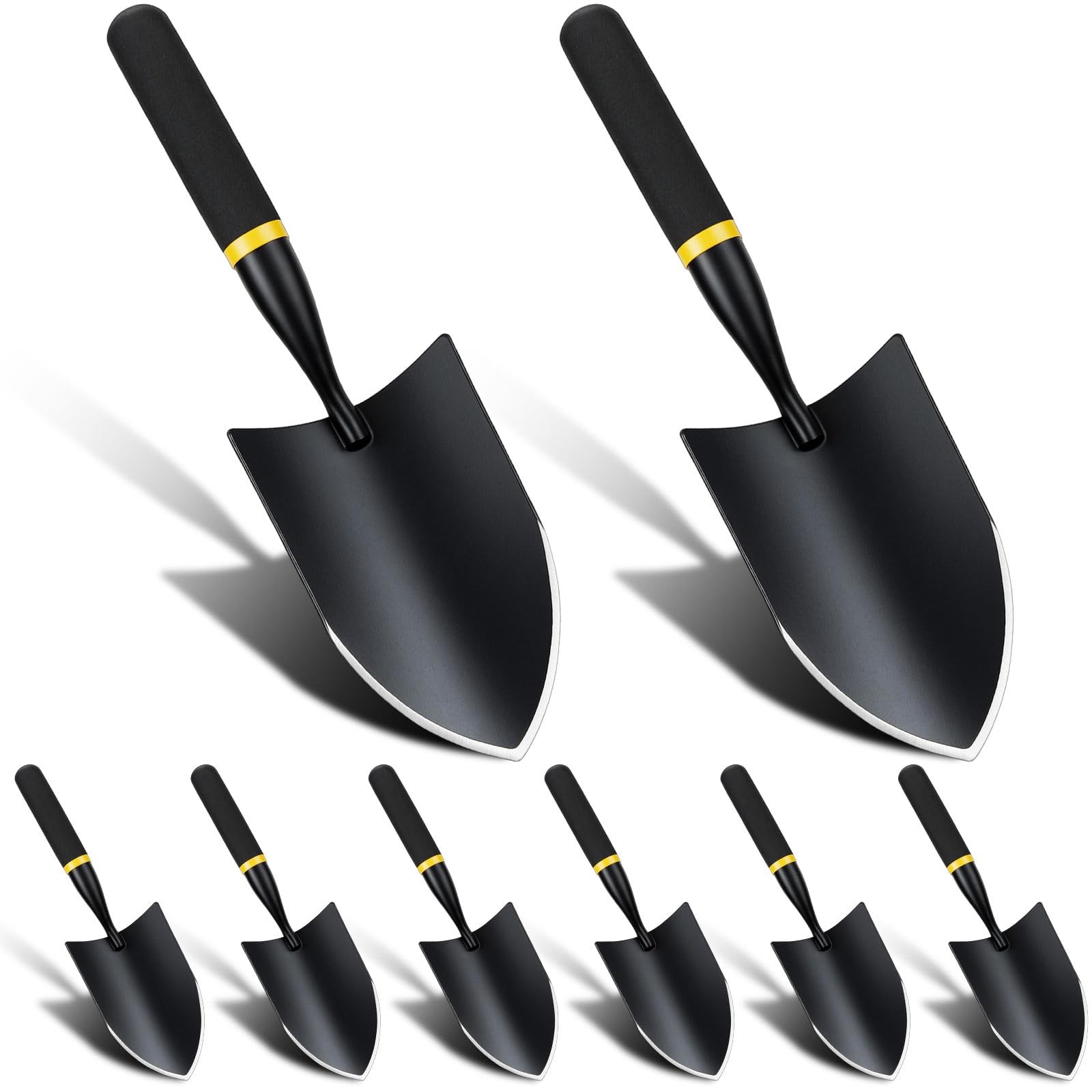 8 PCS Carbon Steel Garden Trowel Hand Shovel with Resin Handle