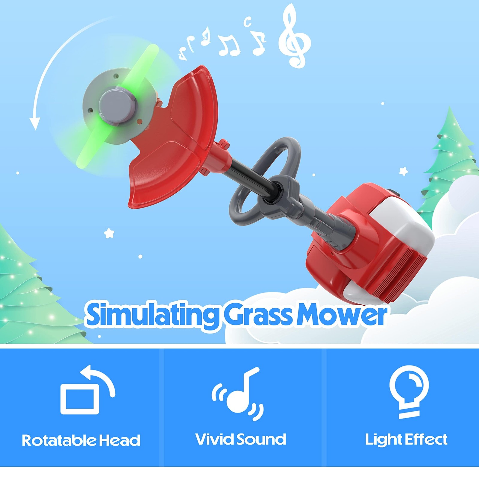 Kids Weed Wacker Toy, Power Tool Weed Trimmer with Lights & Sounds, Pretend P…