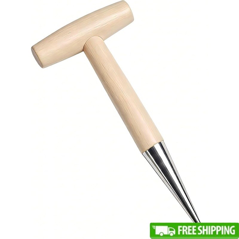 Dibbler Gardening Tool W/ Metal Tip Depth Markings Seed Planting & Transplanting