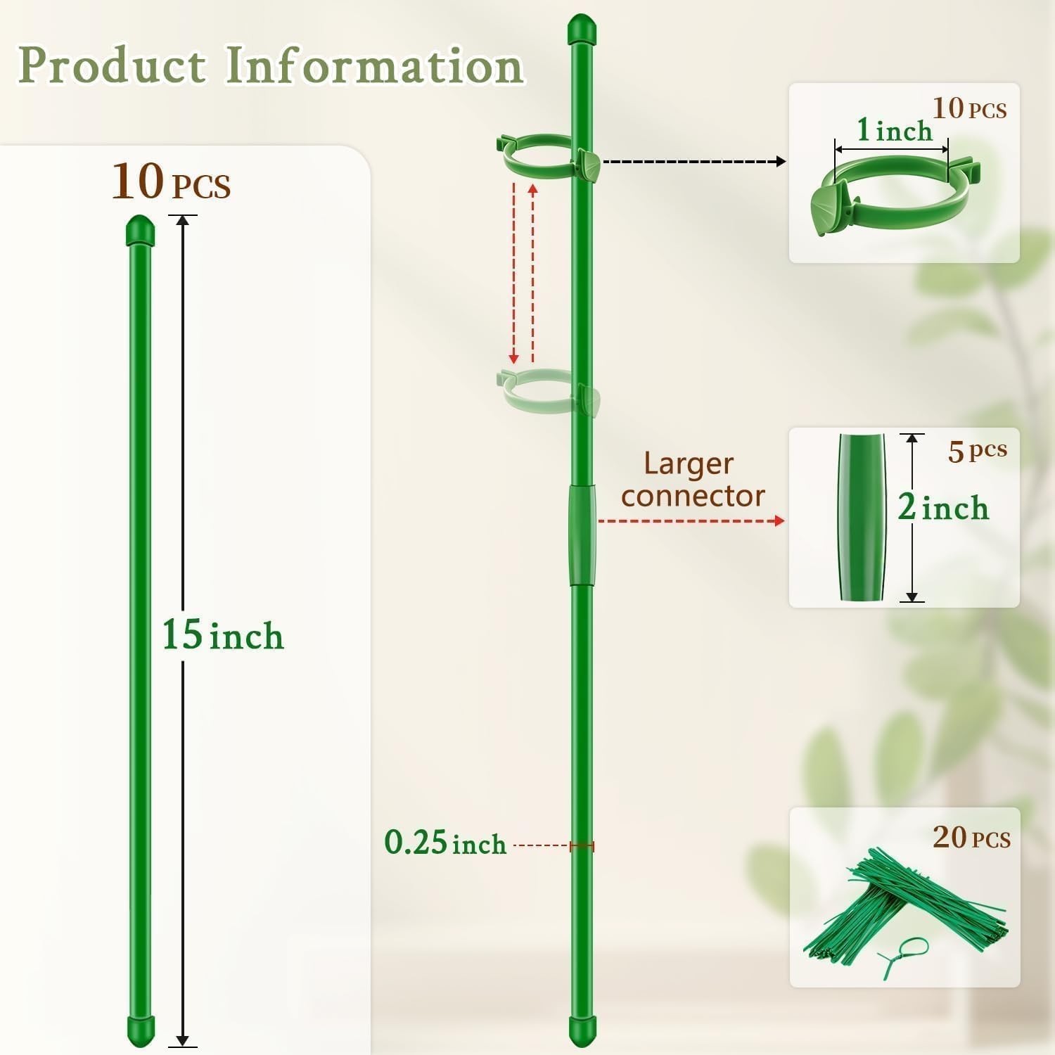 Plant Support Stakes for Indoor SupKing Orchid Sticks with Clips Garden Stake…