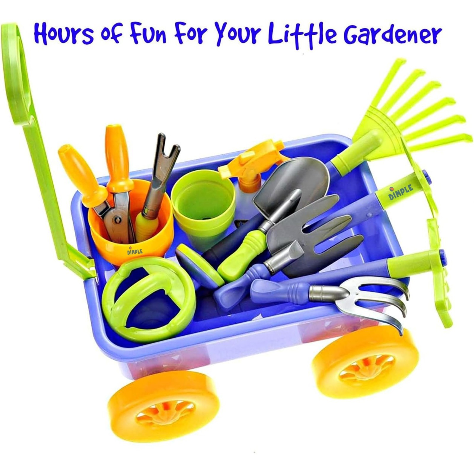 15-Pc Kids Gardening Toy Set – Sturdy Garden Wagon, Sand & Beach Play Set for To