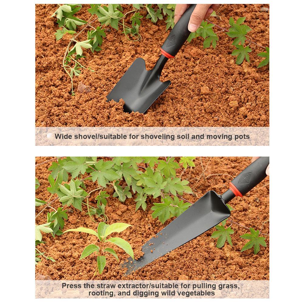 Multifunctional Iron Shovel, Hoe & Rake Gardening Planting, Digging Weeding Tool
