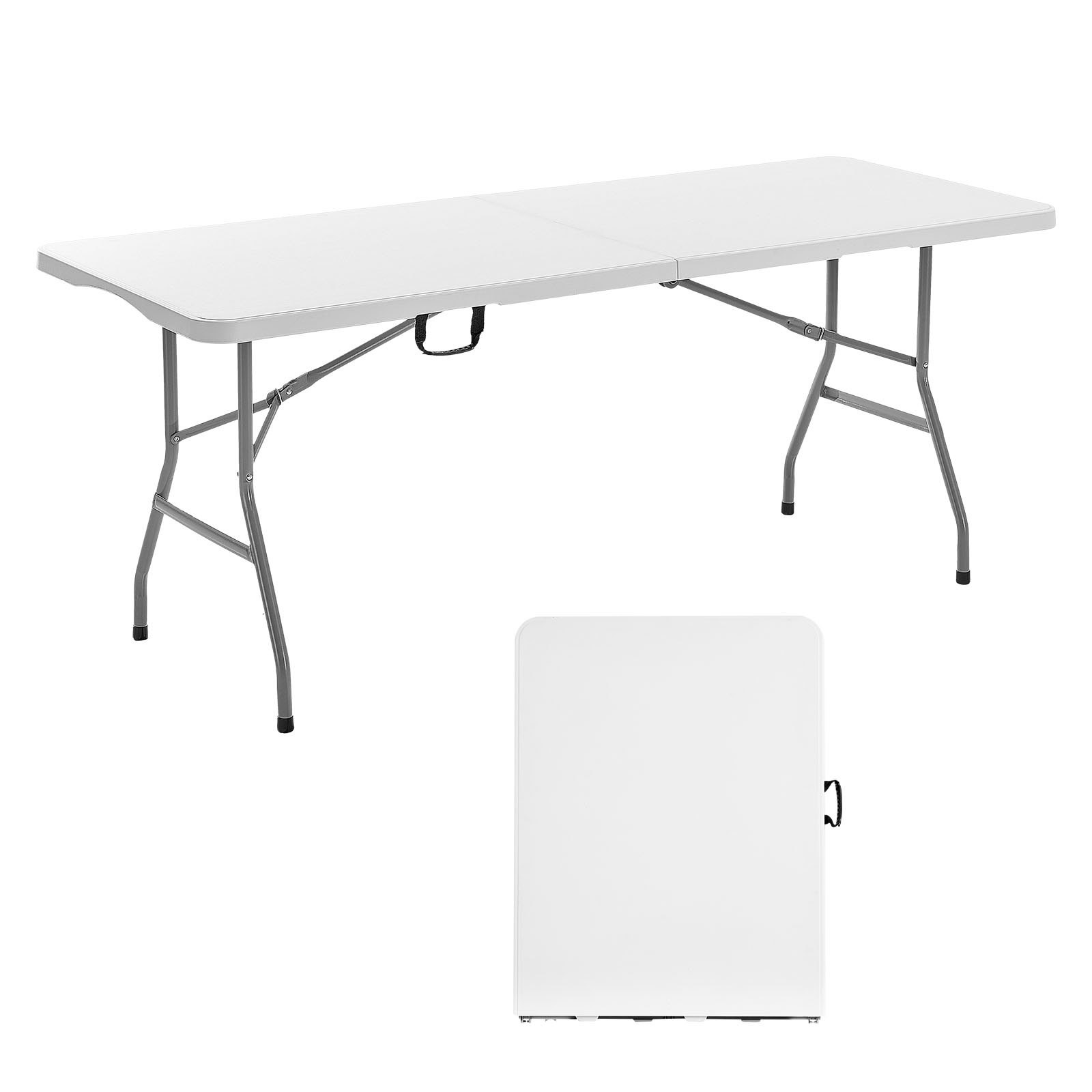 Folding Table,6 Ft Heavy Duty Portable Fold-in-Half Utility Table,Indoor Outdoor