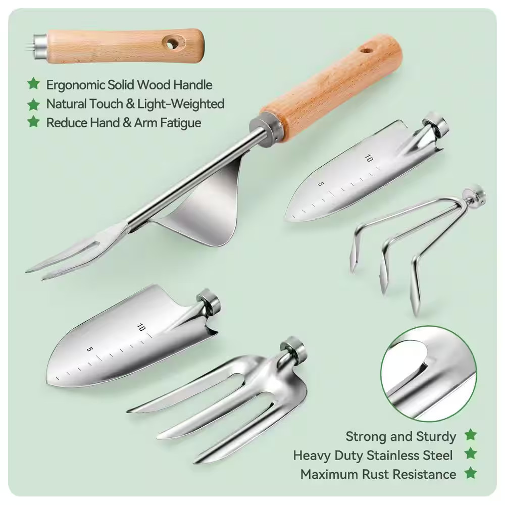 9-Piece Heavy Duty Gardening Hand Tools Set with Fashionable and Durable Garden
