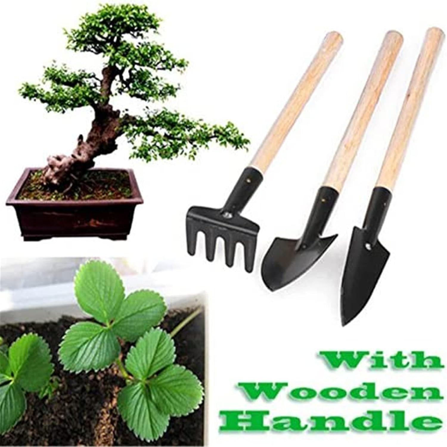 6 Pcs Garden Tools Mini Gardening Kit Plant Potted Flower Gadget Wooden Handles