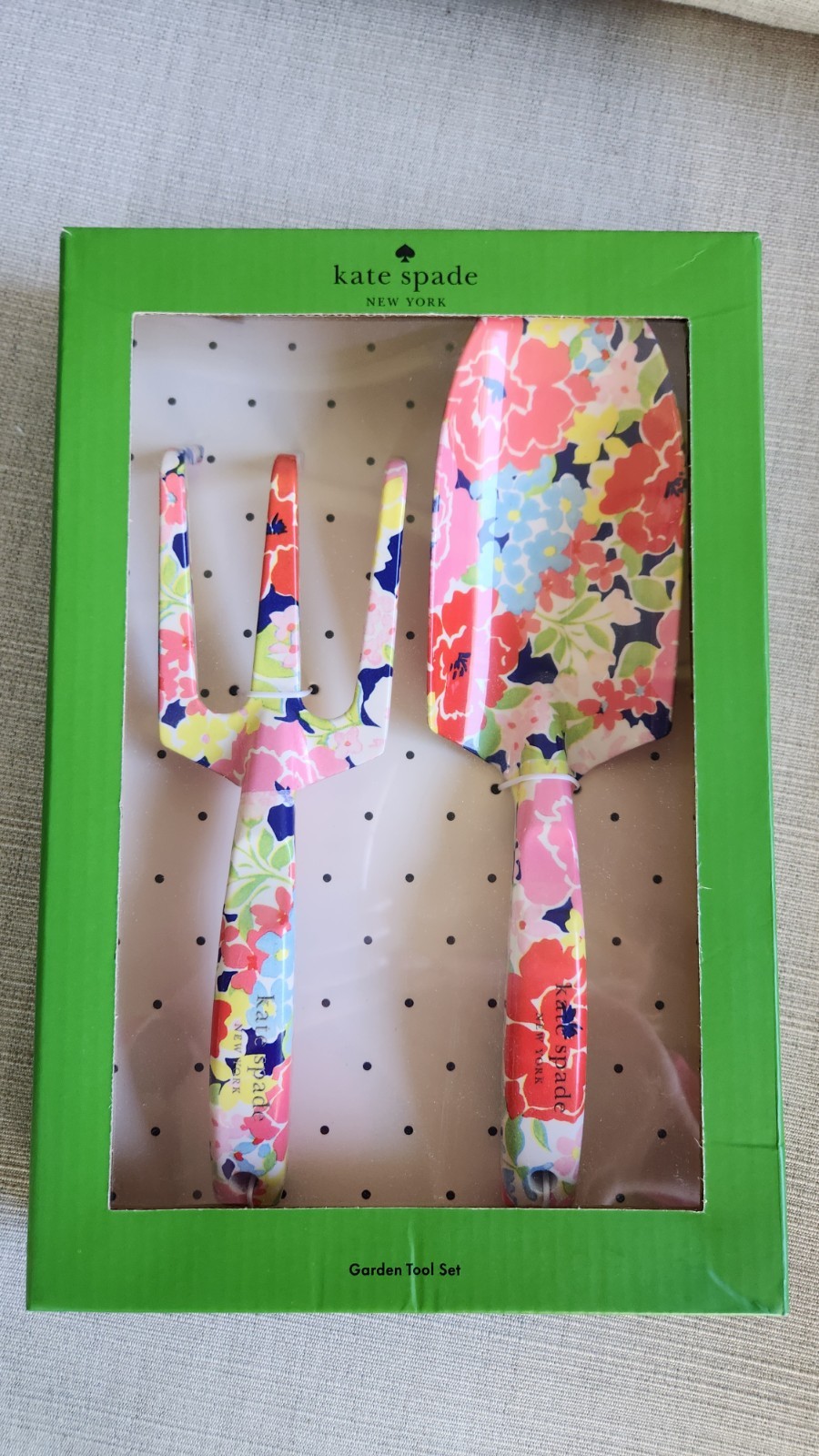 NIB! Kate Spade New York Colorful Sunset Blooms Trident & Trowel Garden Set