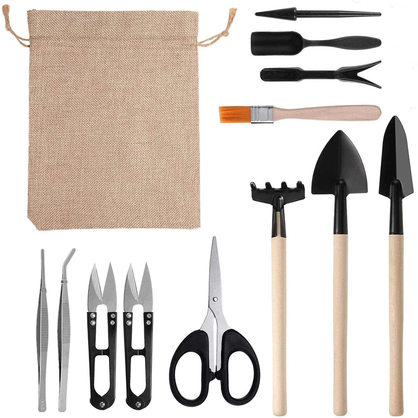 12 Pcs Portable Mini Garden Tools Set Gardening Hand Tools for Seedlings Bonsai