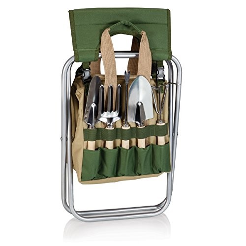 Gardener 5-Piece Garden Tool Set with Tote & Folding Seat – Gardener