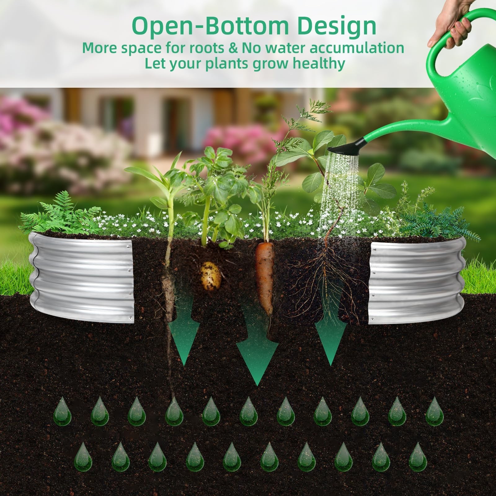 2Pcs Raised Garden Bed, Galvanized Planter Raised Garden Beds for Outdoor, 4x…