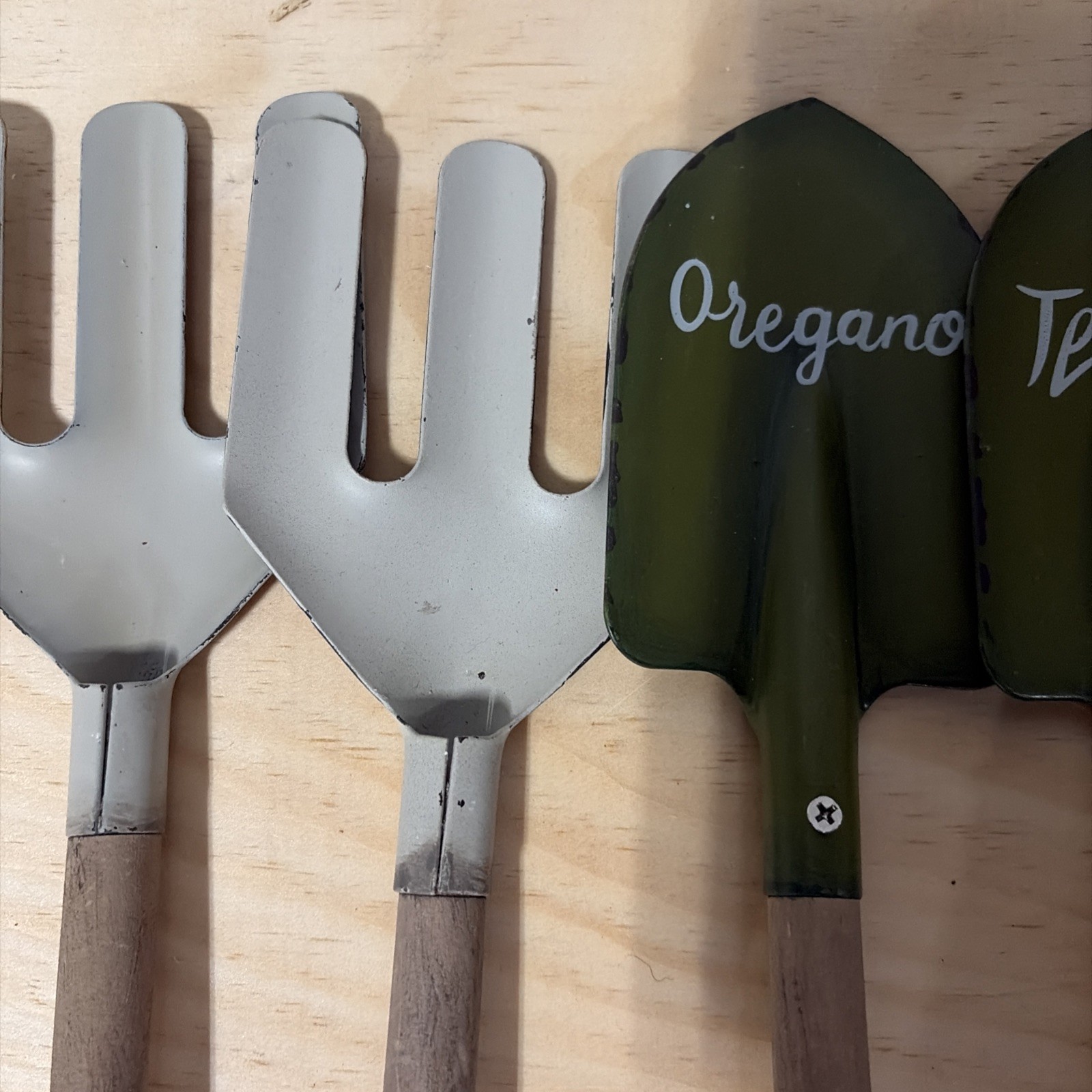 Gardening Hand Digging 6 Metal Tools Fork Shovel Herb Markers Gift For Him Her
