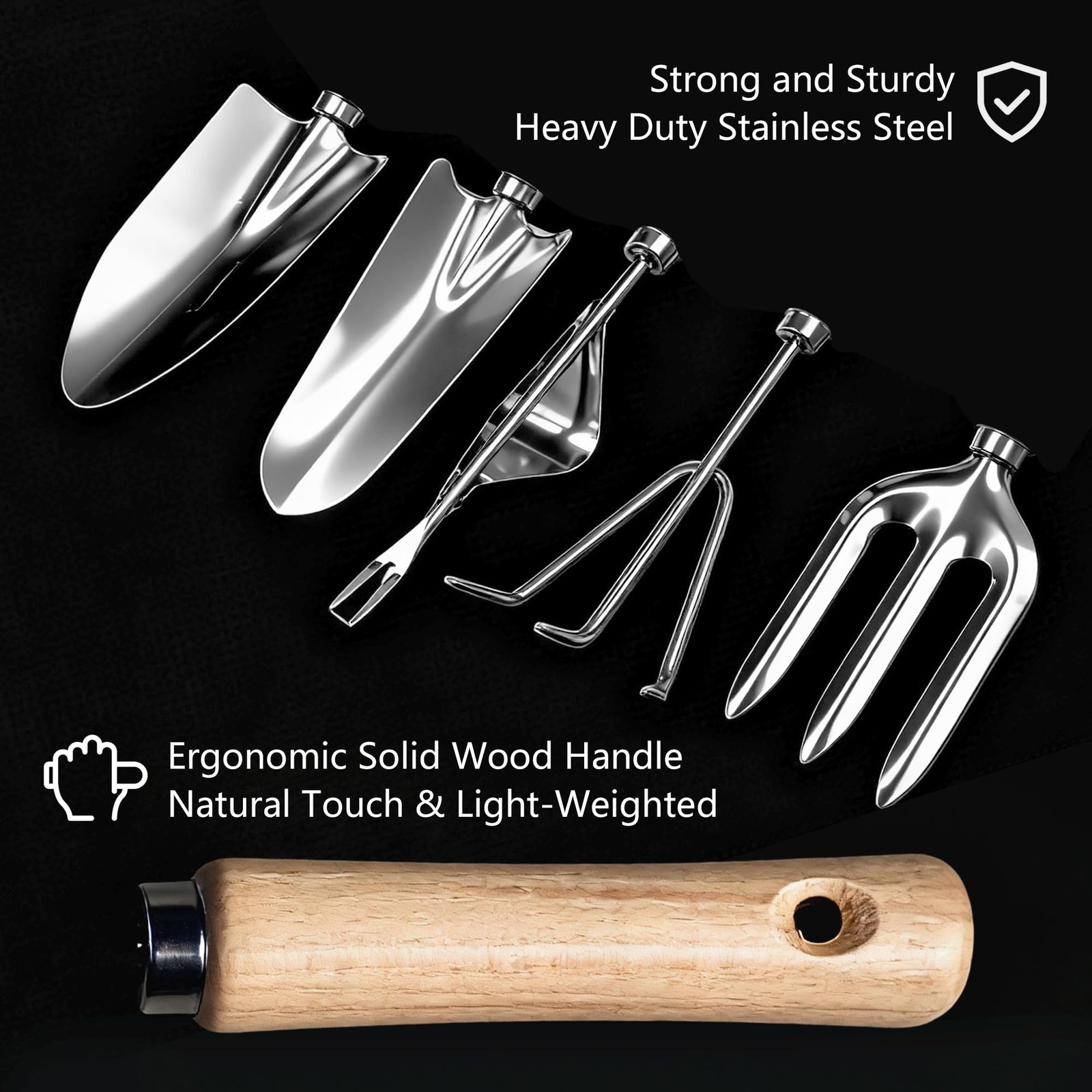 Garden Tool Set,10 Pcs Heavy Duty Gardening Hand Tools Set with Soil Moisture…