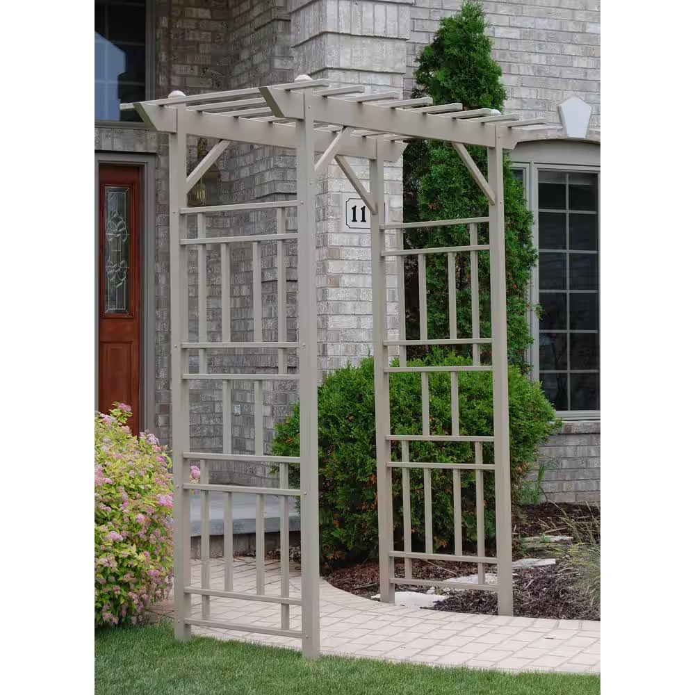 85 In. X 72 In. X 41 In. Mocha Vinyl PVC Wellington Arbor