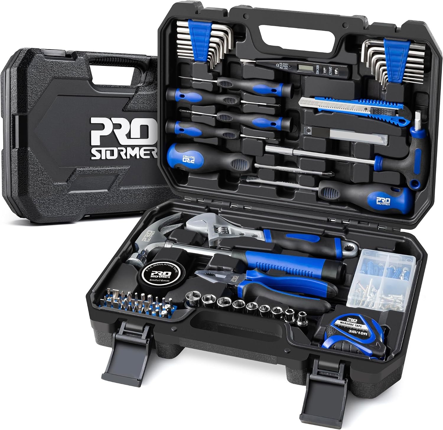 179Pcs Household Hand Tool Kit Portable Storage Box For Garage Dorm Use