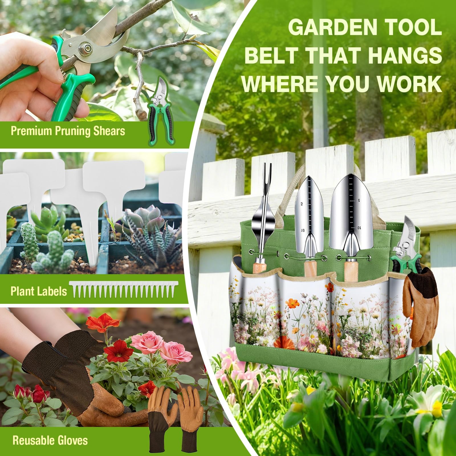 Gardening Tools Set for Women 29Pcs Garden Hand Green