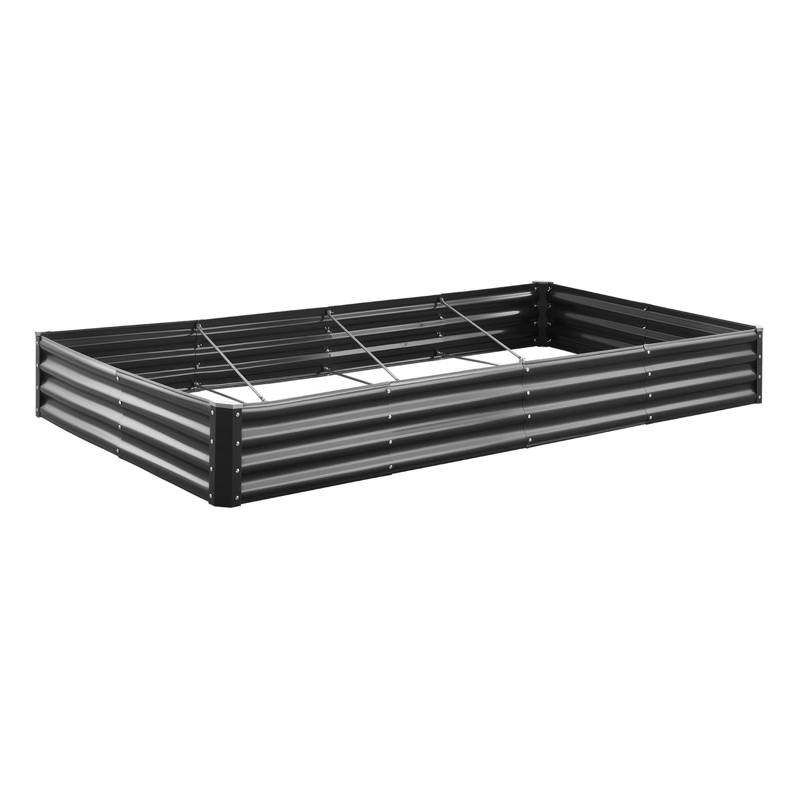 Metal Raised Garden Bed, 8 x 4 x 1 ft Outdoor Galvalume Planter Garden Box, Open