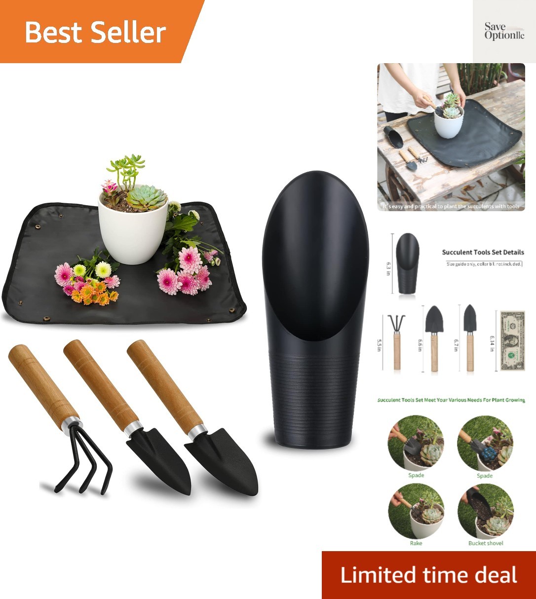 5Pcs Succulent Tools, Mini Garden Tools,Plant Potting Mat as Plant Accessorie…