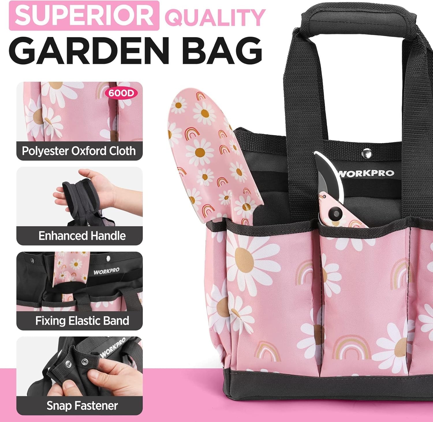 Chic Pink 5PCS Garden Tool Set with Flower Patterns – Ideal Gifts for Women