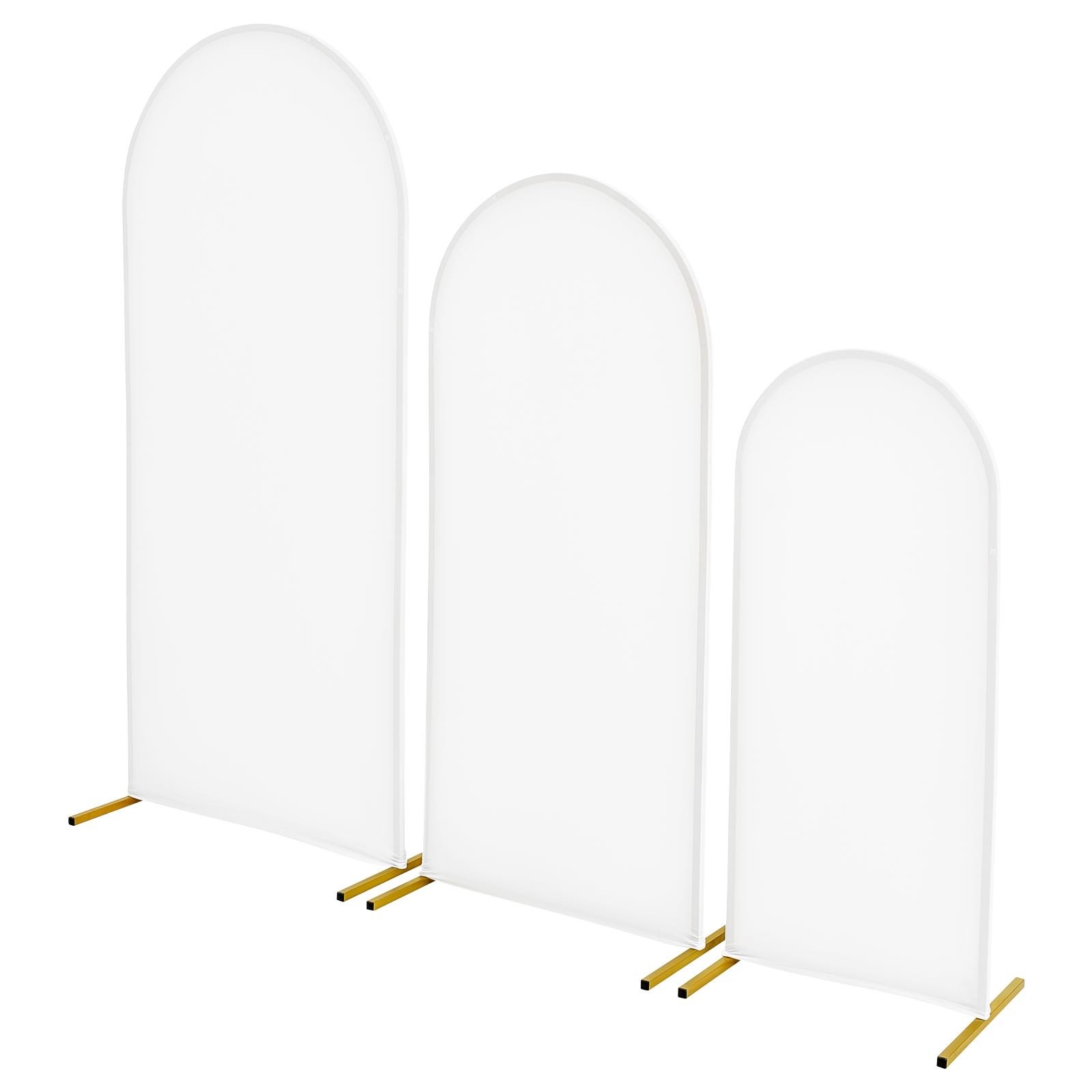 Arch Backdrop Stand, Set of 3, 6/5/4 ft, Stable Structure, Easy Assembly, Gold M