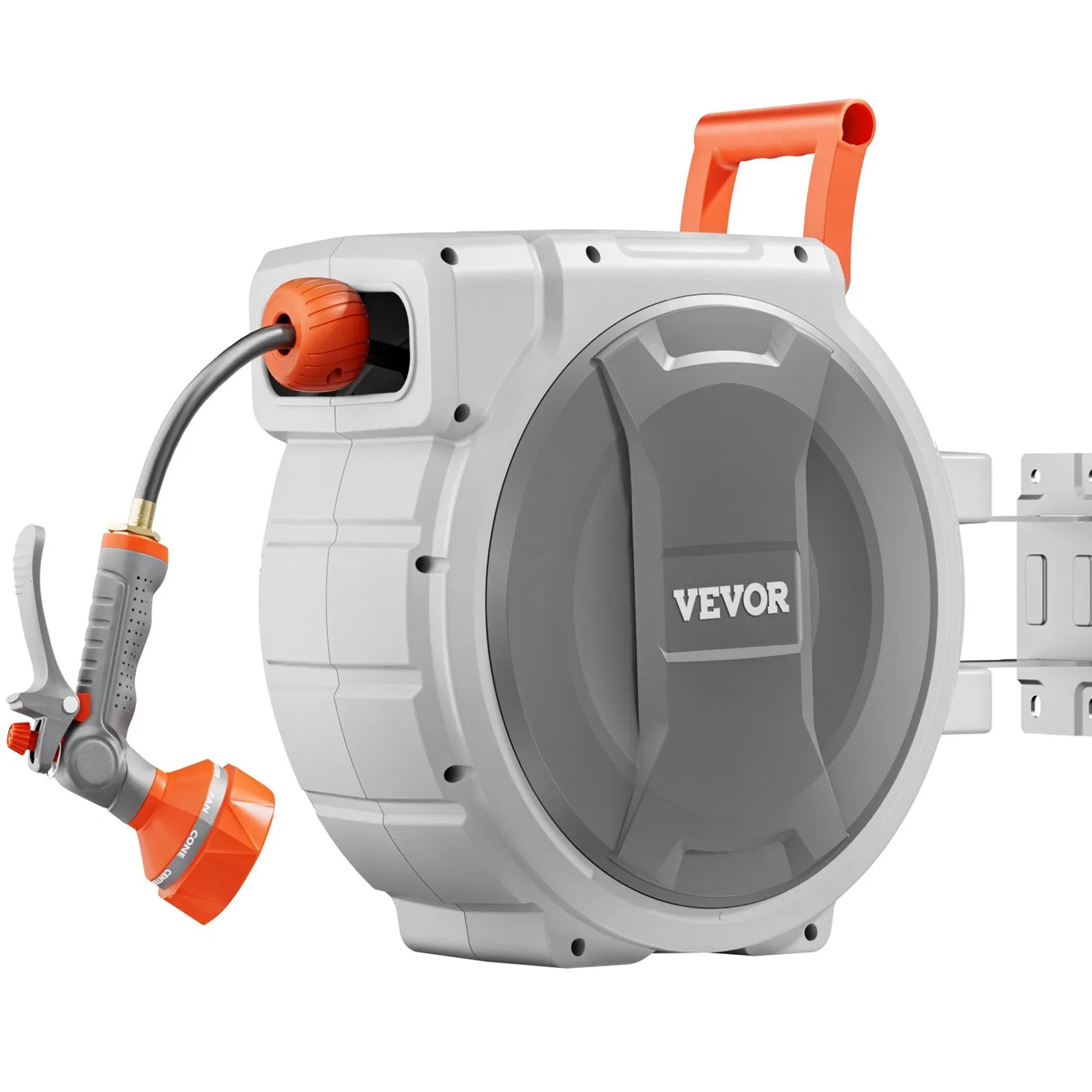 Retractable Garden Hose Reel, 5/8 Inch x 100 ft Wall Mounted Hose Reel, Heavy Du