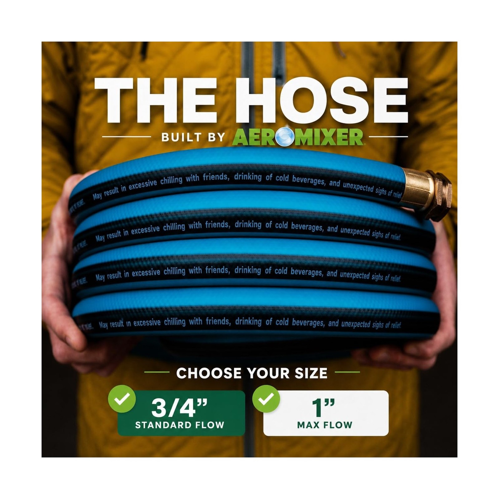 Aeromixer THE HOSE – 3/4 Inch Garden Hose 100 Ft, Kinkless Commercial Garden …