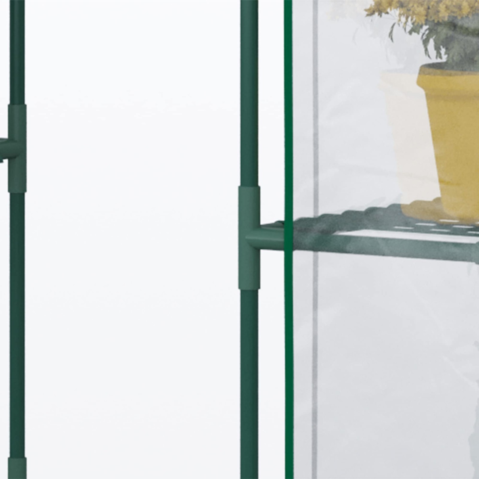 Outsunny 5 X 2.5 X 6.5 Mini Walk-In Kit Portable Green House 3 Tier Shelves
