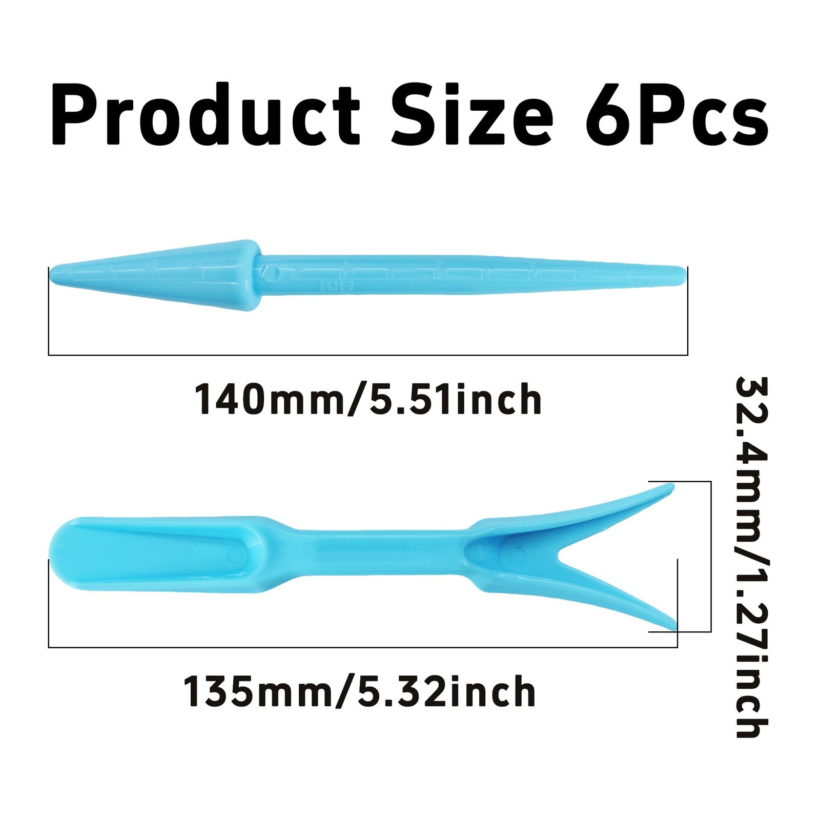 bociloy 6PCS Mini Garden Hand Succulent Transplanting Tools Set, Plastic Blue