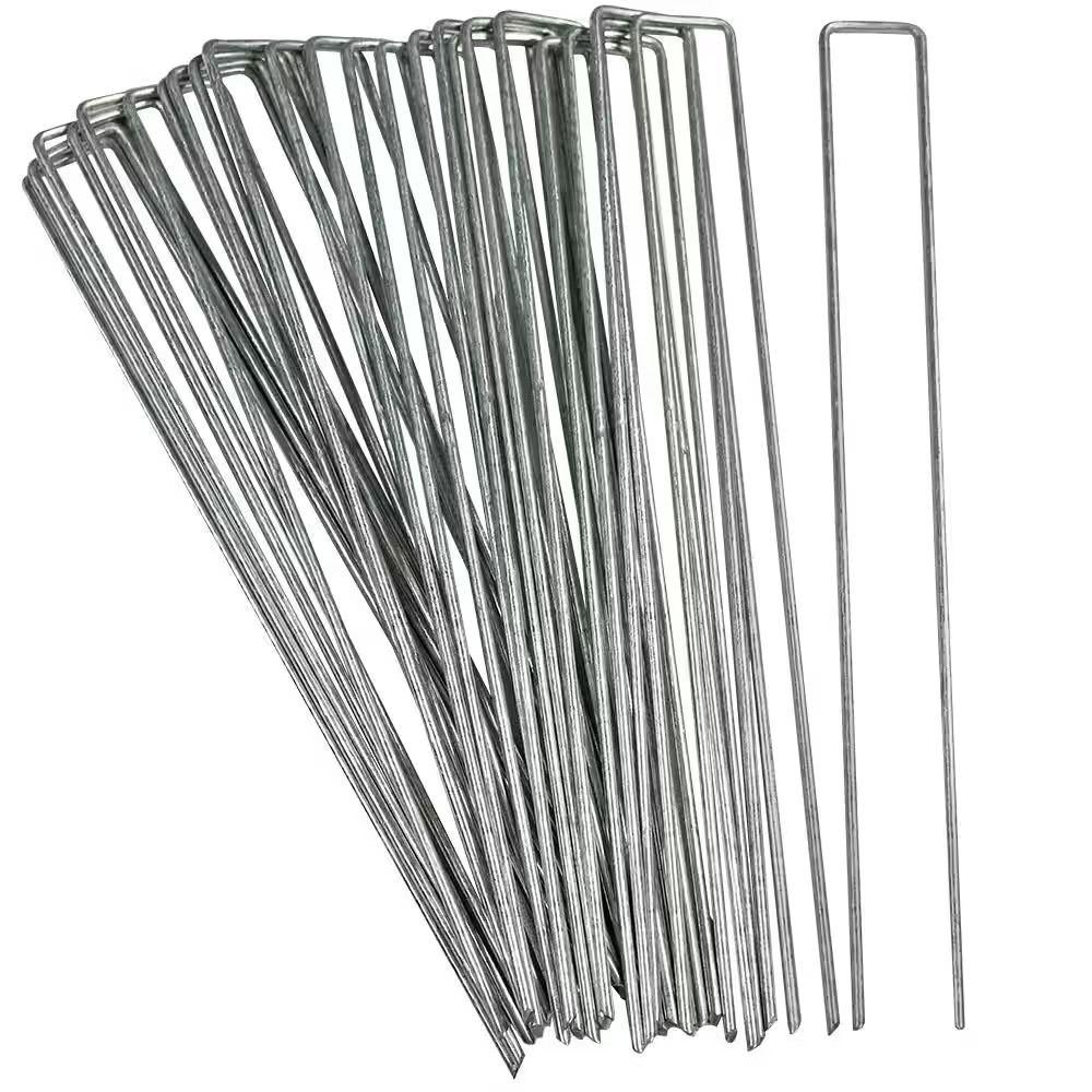 12 In. Heavy-Duty Steel Outdoor Landscaping Garden Staples (25-Set)