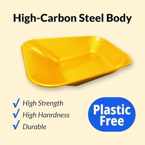 Kids Gardening Tool Set Wheelbarrow,2 Wheel Toddler Children Metal Yellow