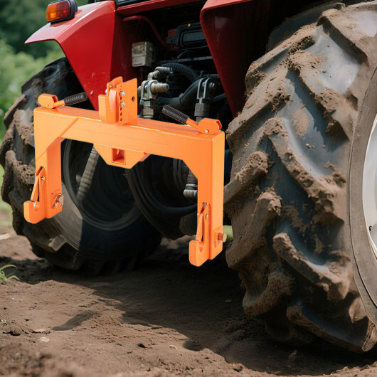 3-Point Quick Hitch with 5 Level Adjustable Bolt for Farming-Orange