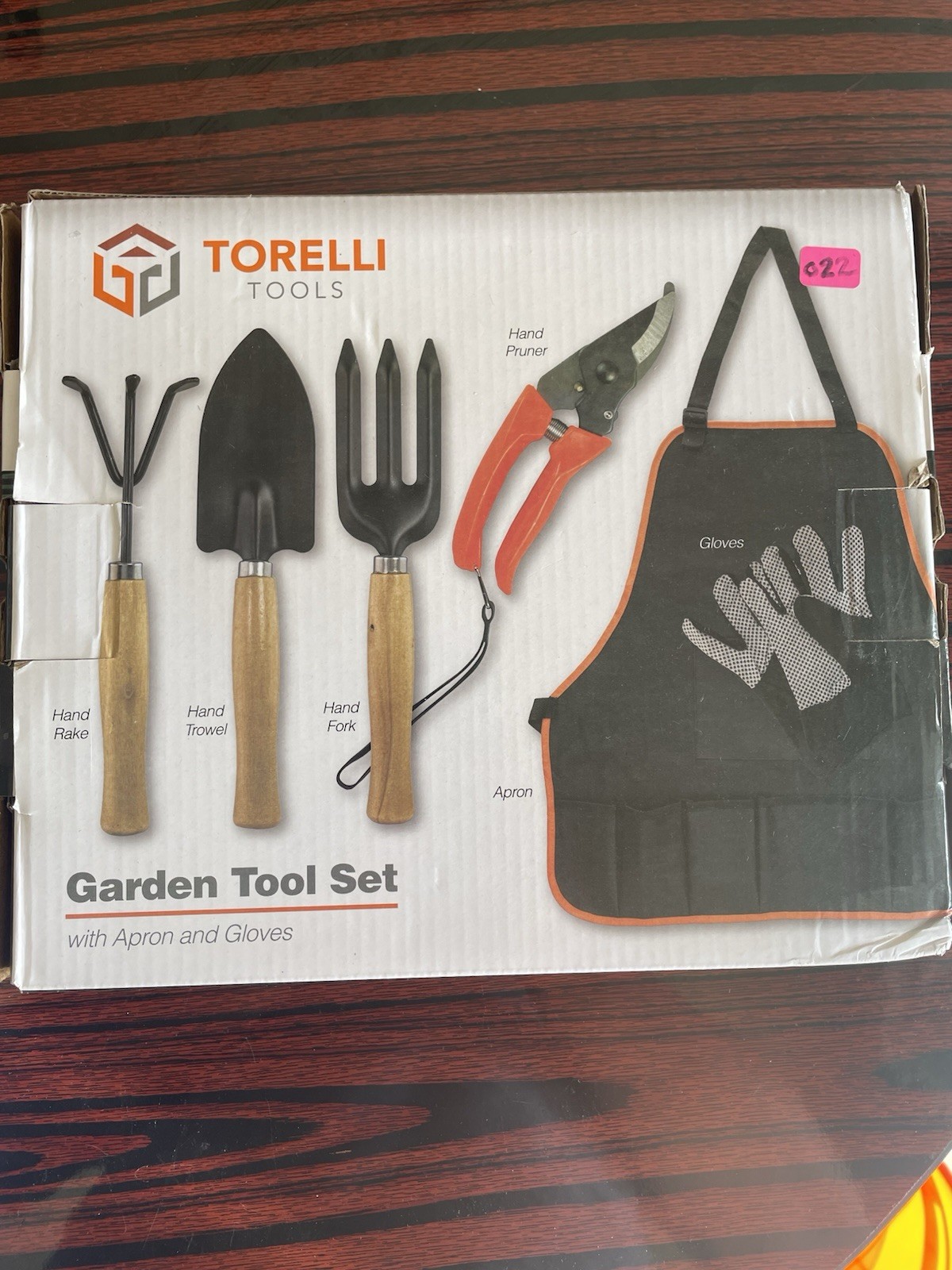 NEW- Garden 6 pc Apron Gloves Pruner Rake Trowel Fork Gardening Tools Torelli