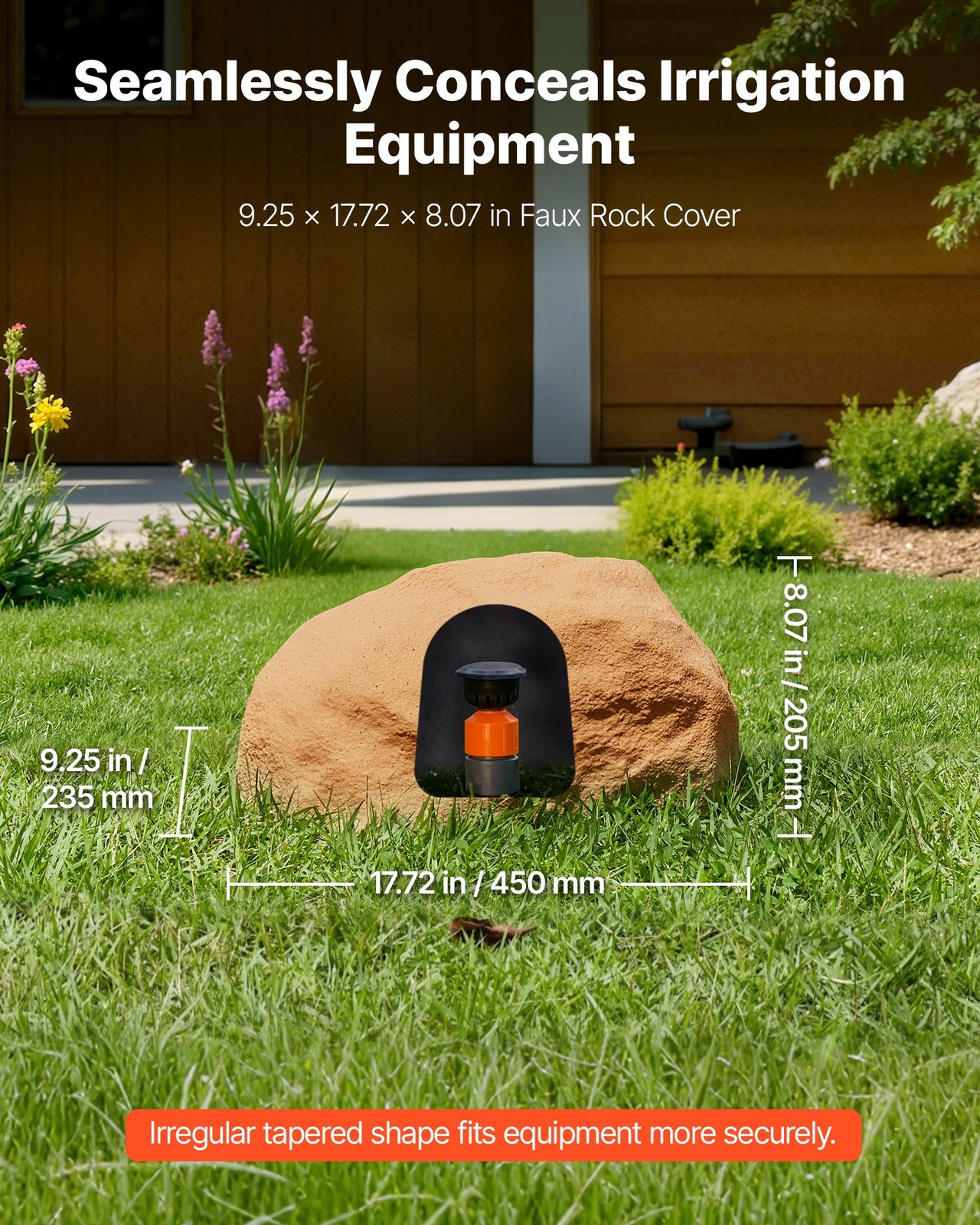 Faux Rock Cover, Outdoor Fake Rock Well Pump Cover, Realistic Natural Texture, L
