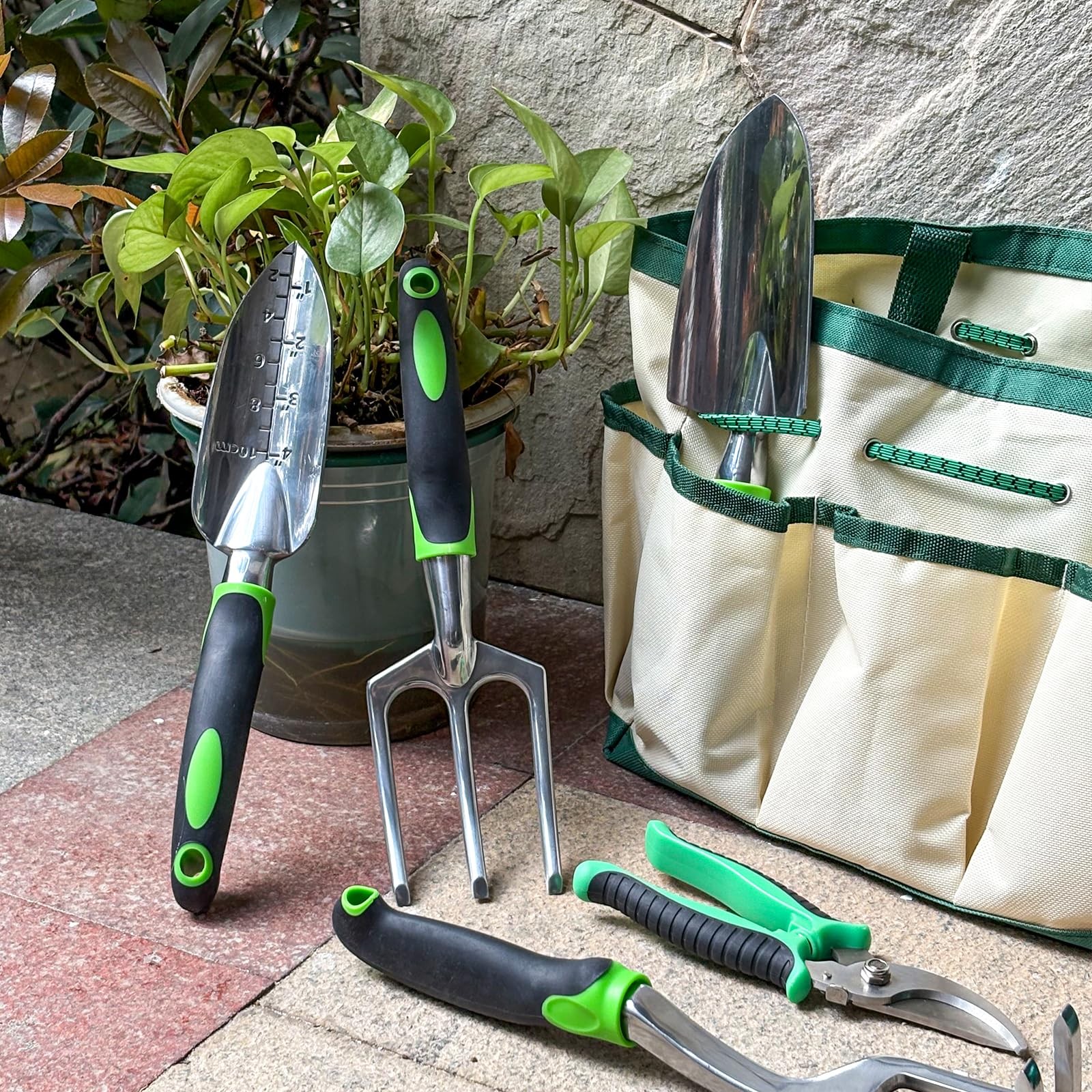 19 PCS Garden Tool Set Stainless Steel Kit Bag Ideal Gift Women Supplies