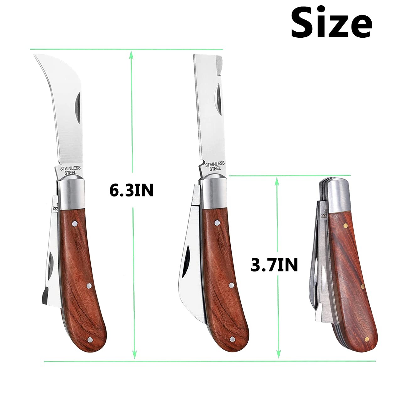 Double Blades Garden Knife for Budding Pruning with 3 Rolls Grafting Tape, Fl…