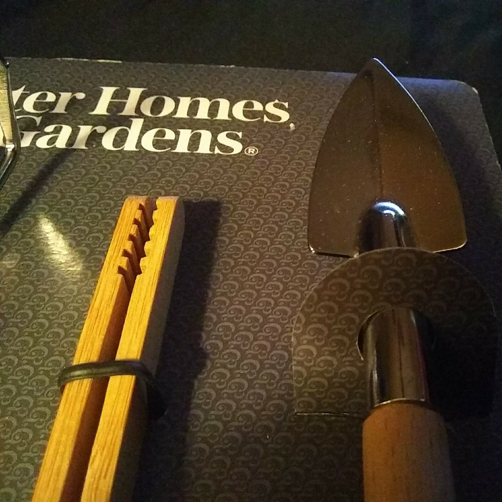 Better Homes & Gardens Terrarium Tool Set Wood Metal Rake Shovel Brush Tweezers!
