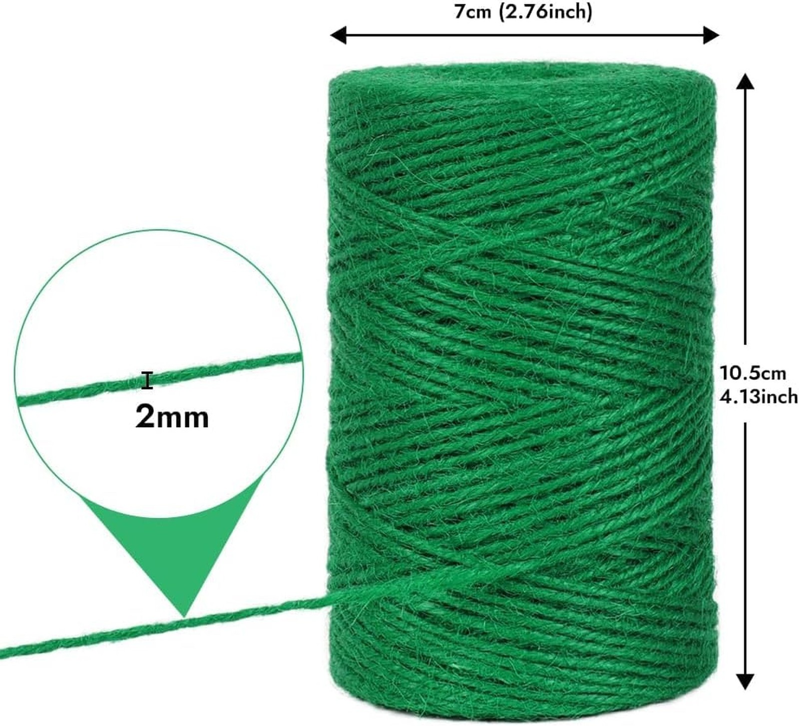 Tenn Well Garden Twine, 500 Feet 2mm Green Jute Twine for Gardening, Plant Ti…