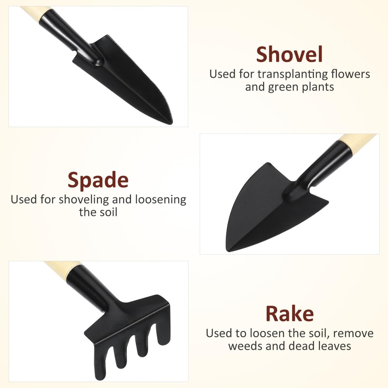 24pcs Mini Gardening Tools Set – Miniature Rake Trowel and Shovel with Smooth…