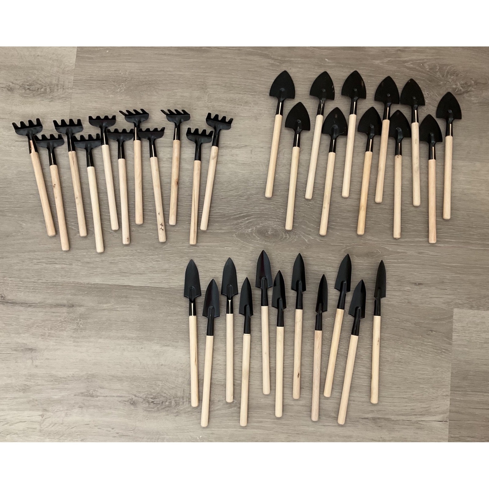 33 pc Mini Garden Tool Metal Wood Handles Succulent Terrarium Rake Shovel Spade