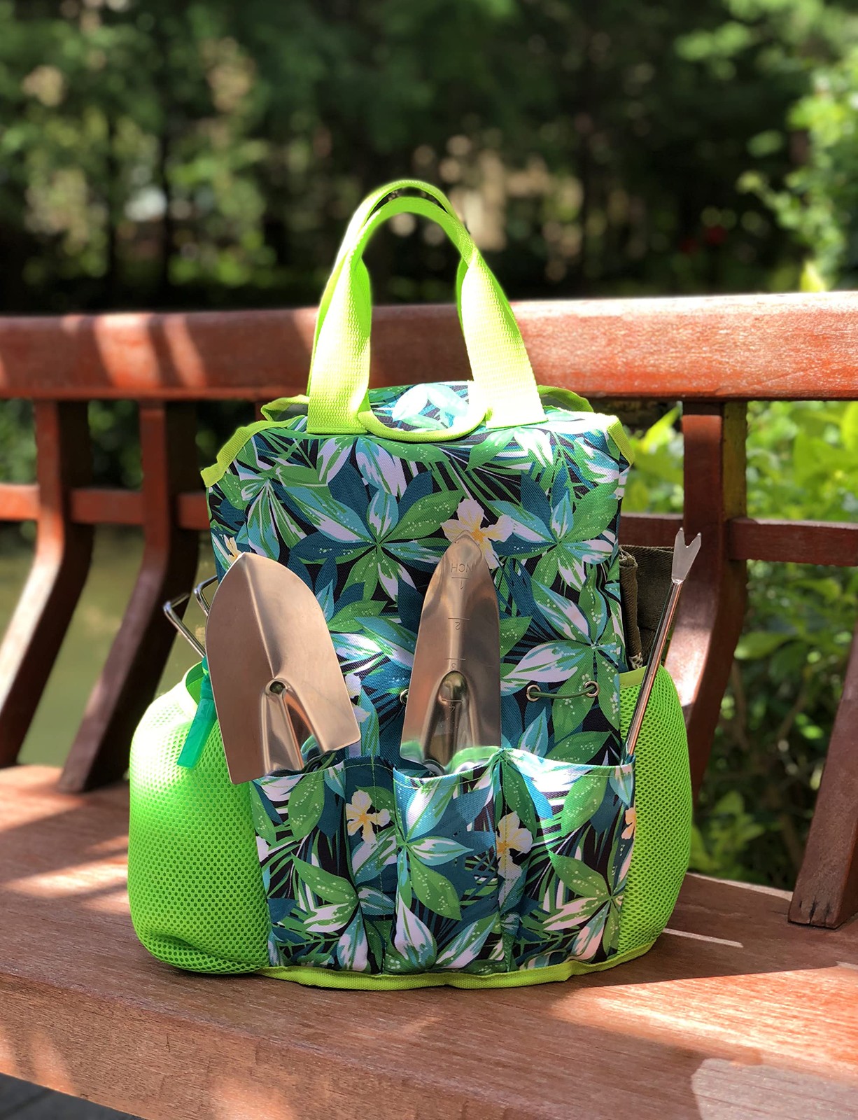 9-Piece Garden Tools Set with Gloves and Colorful Tote – Gardening Kit