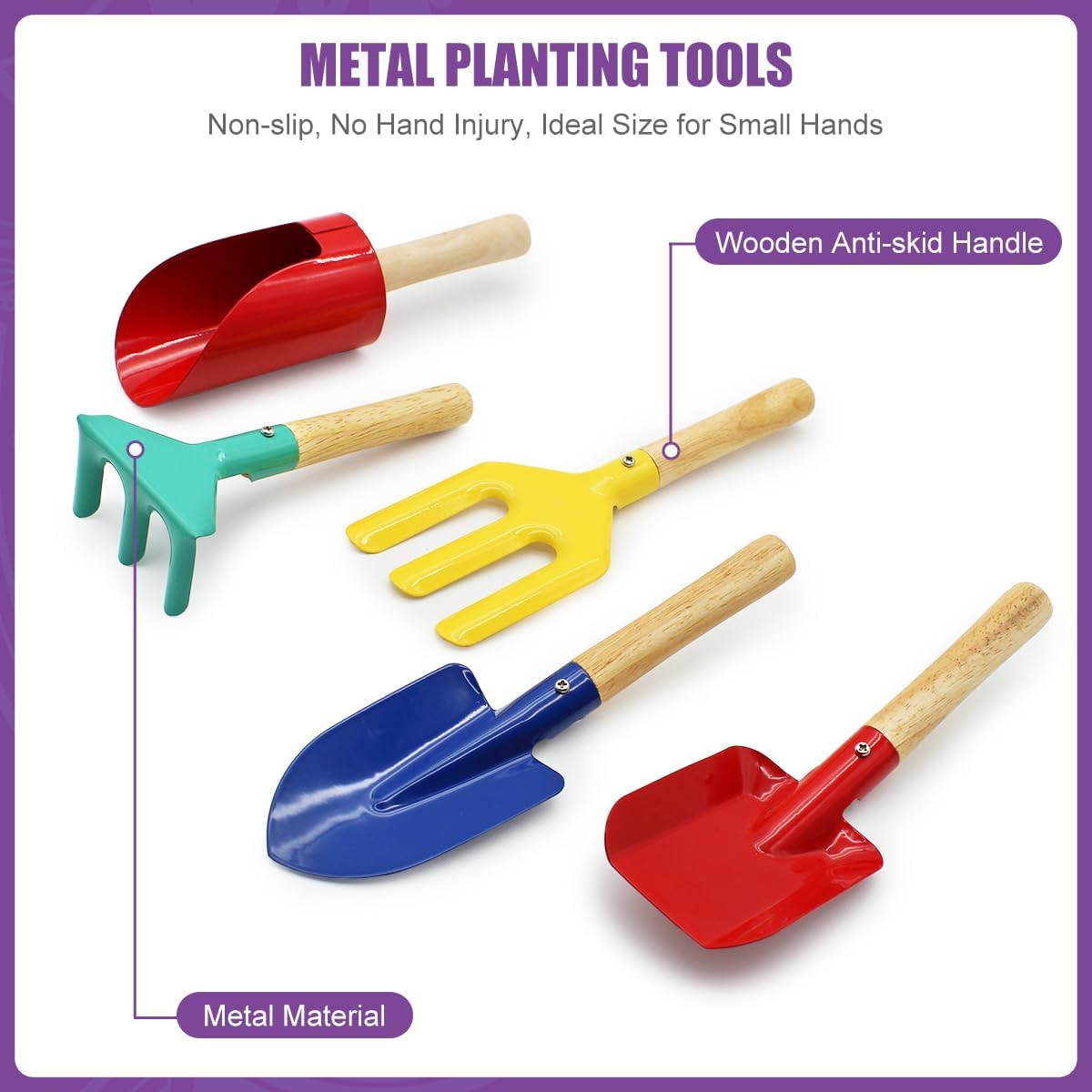15 PCS Kids Gardening Tool Set for Girls Boys, Toddler Gardening Tools Set with