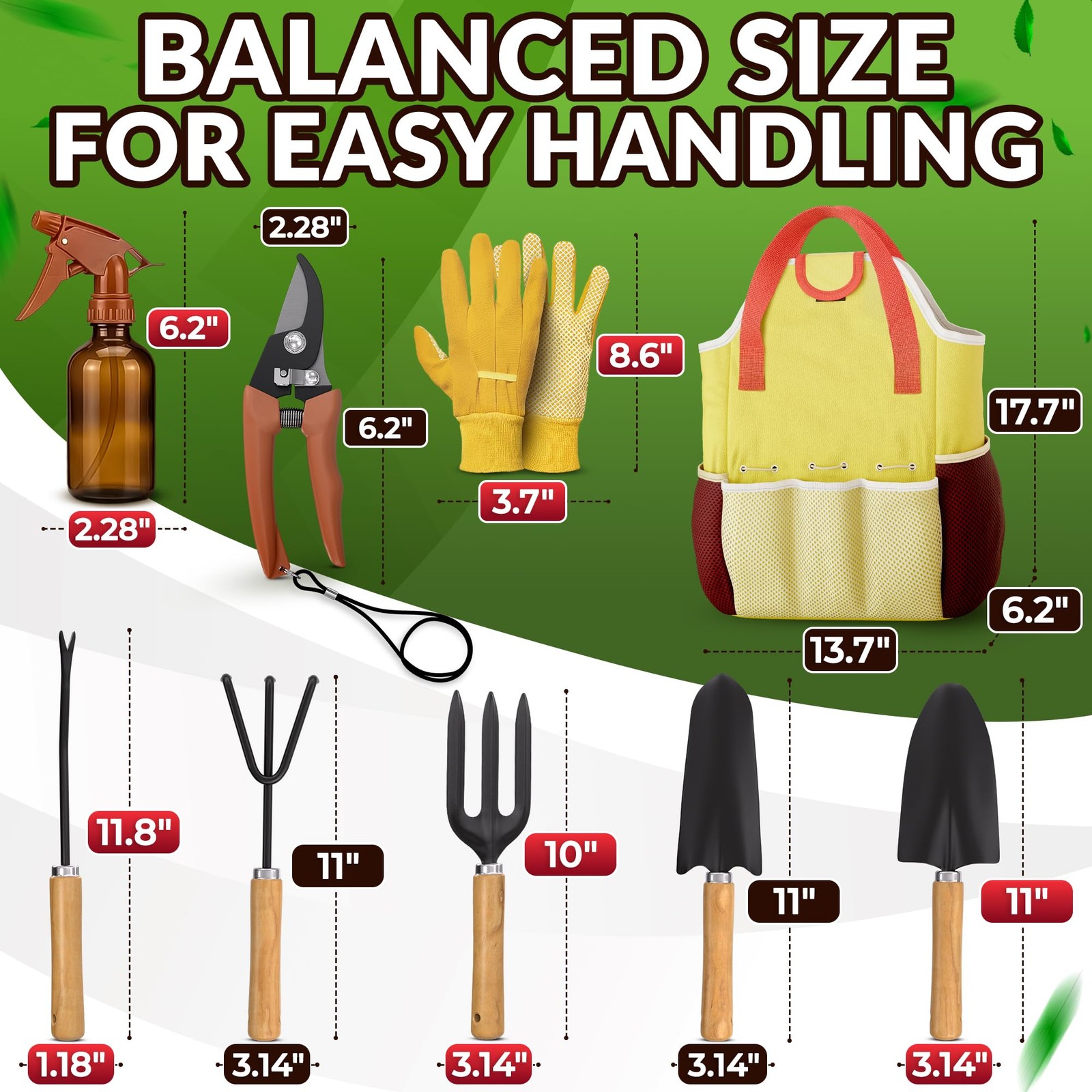 10 Pcs Gardening Tool Set for Women – All-in-One Garden Tools Set with Handy …