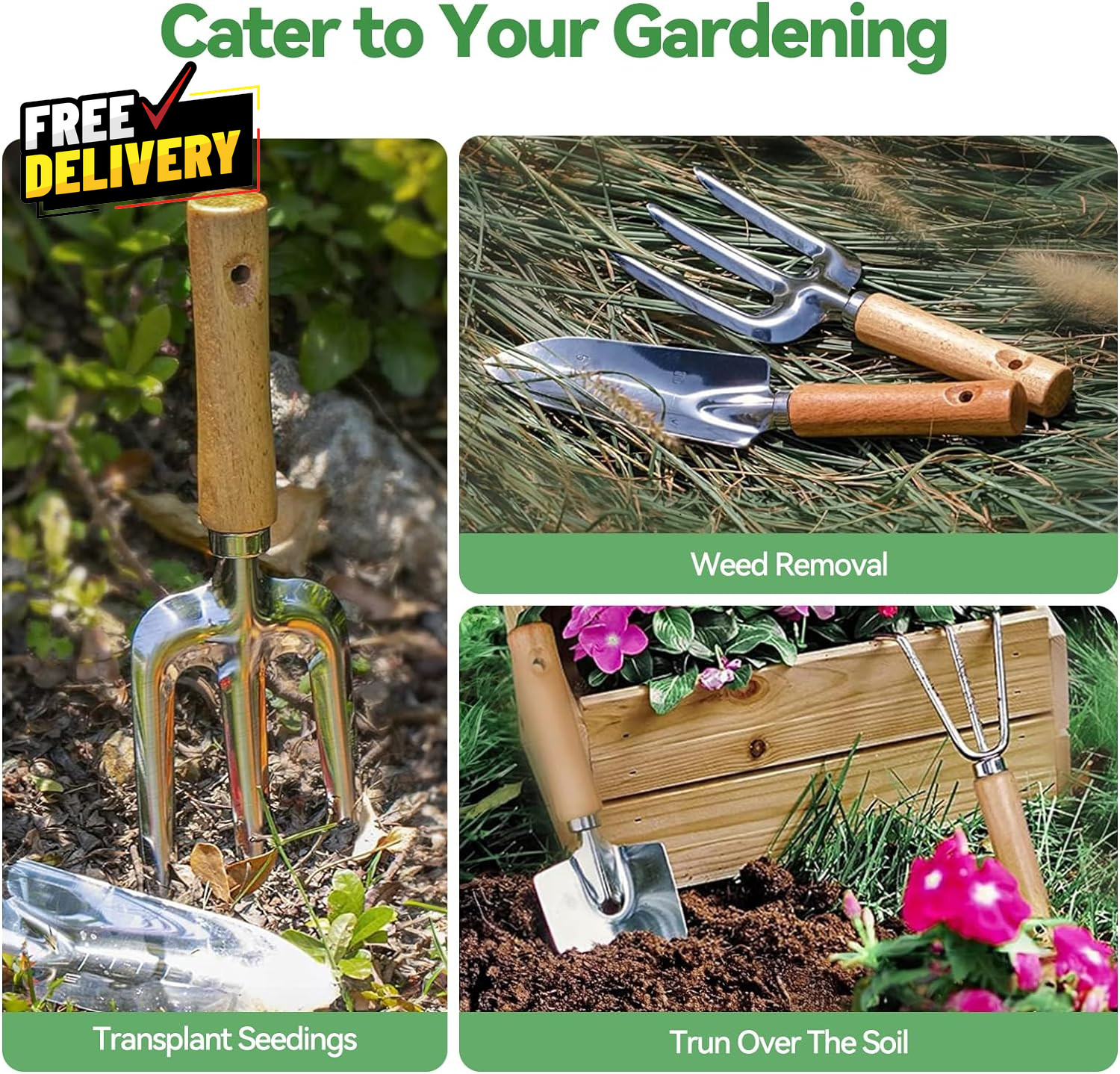 Gardening Tools 9 Piece Heavy Duty Gardening Hand Tools with Fashion and Durable