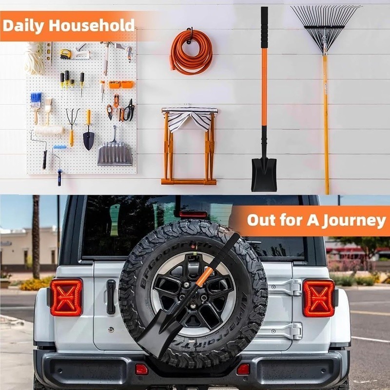 Heavy Duty Garden Shovel Durable Metal Handle Compact Digging Tool Outdoors New
